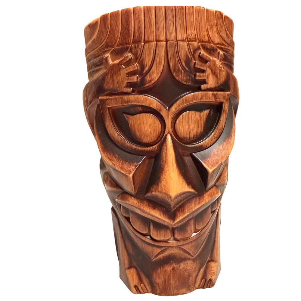 Universal Studios Tiki Mug Souvenir Faux Wood‎ Whirley DrinkWorks Plastic Cup